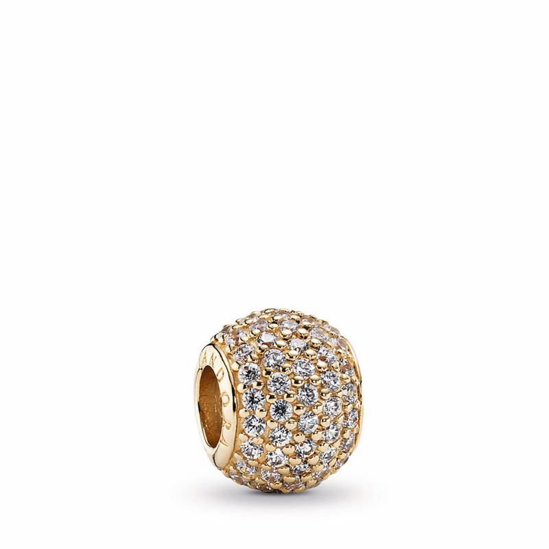 Pandora Pavé Lights Charm - Yellow Gold 14 K/Cubic Zirconia - Canada | NU7654HY